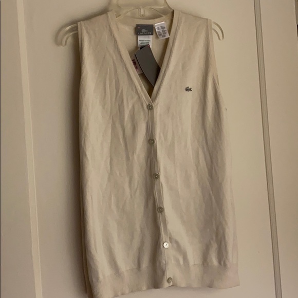 Lacoste Cream button down vest - Picture 1 of 6